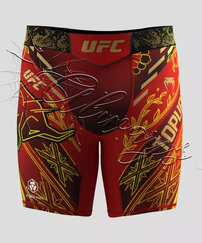2026UFC Red Ilia Topuria Vale Tudo Short MMA Fighting Training Shorts Breathable Quick Dry Slim-fit Elastic Boxing Fitness Short