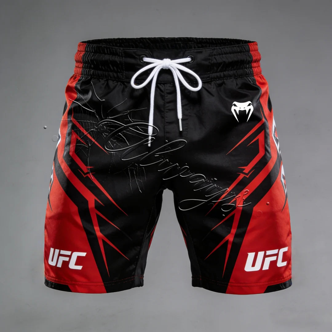 2026 New UFC Authentic Fighting Night Octagonal Cage Boxing Quick Drying Breathable Shorts Men's Fashion Event Sports Shorts