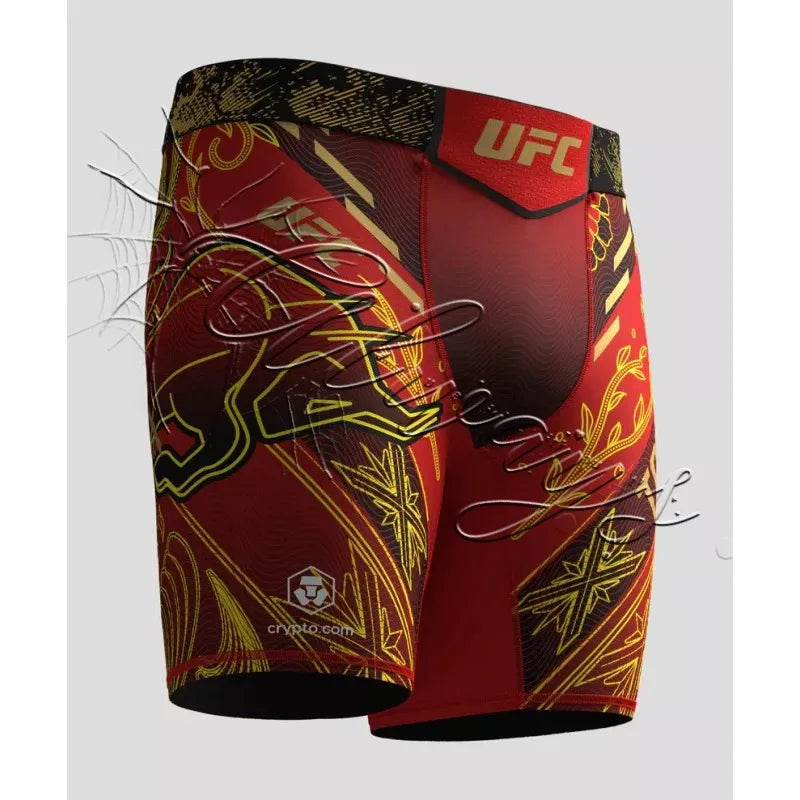 2026UFC Red Ilia Topuria Vale Tudo Short MMA Fighting Training Shorts Breathable Quick Dry Slim-fit Elastic Boxing Fitness Short