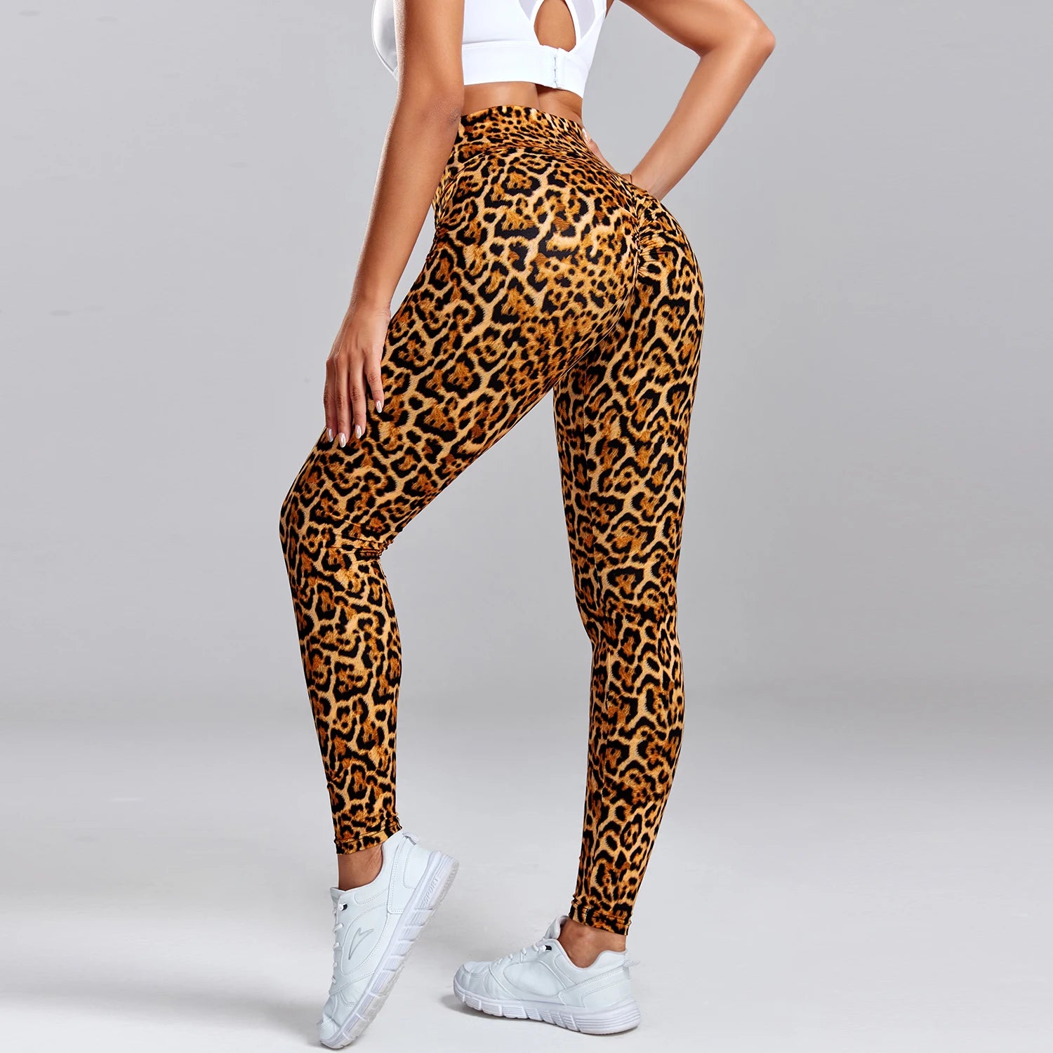 Leopard Print Leggings Fitness Women High Waist Sexy Yoga Pants Scrunch Butt Booty Leggins Gym Jogging Breathable Female Clothes