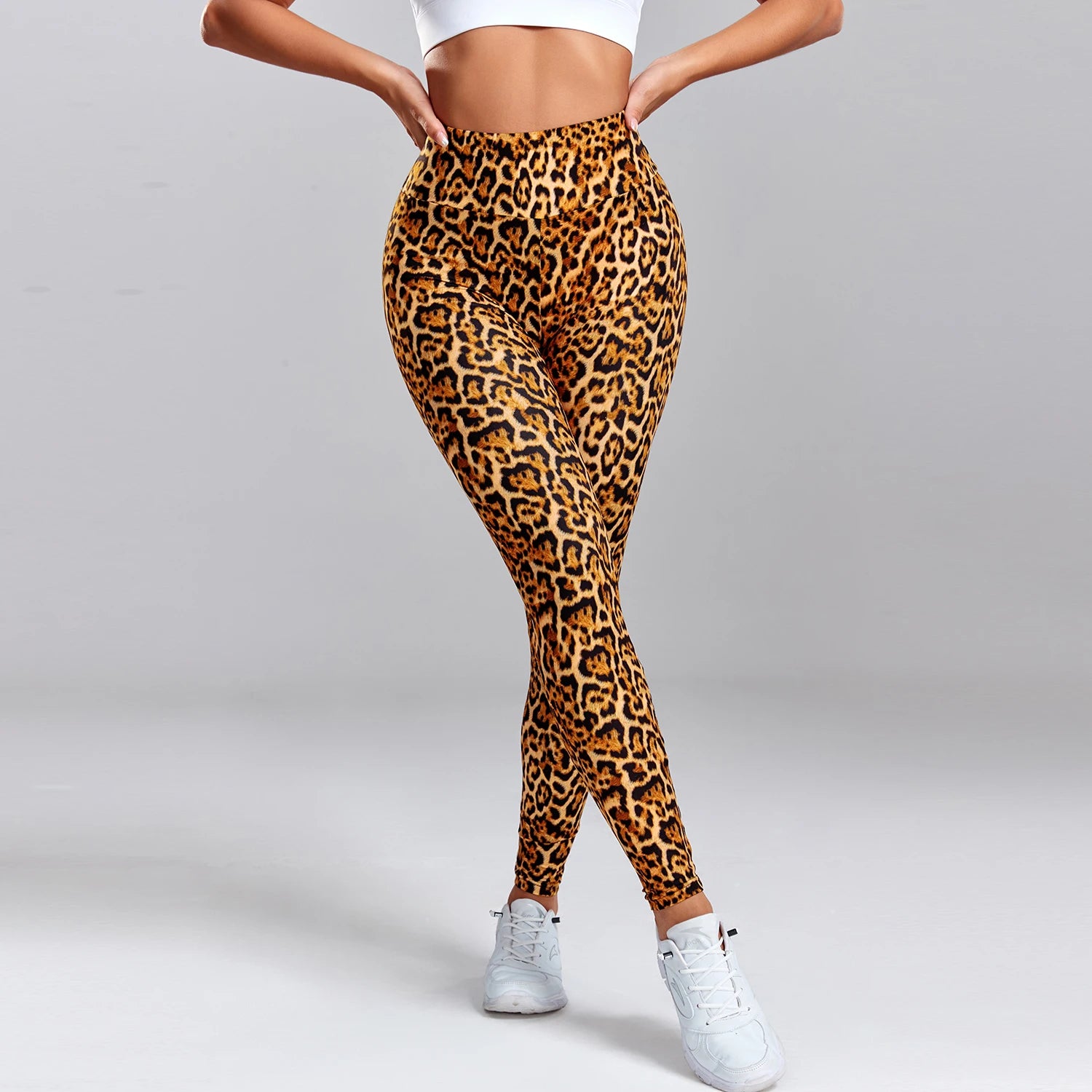 Leopard Print Leggings Fitness Women High Waist Sexy Yoga Pants Scrunch Butt Booty Leggins Gym Jogging Breathable Female Clothes
