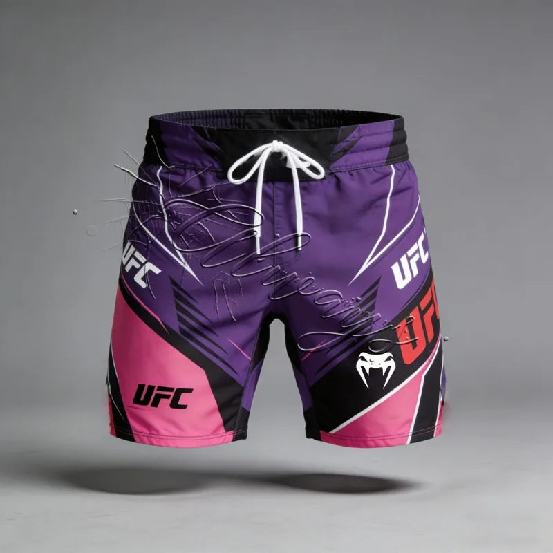 2026 New UFC Authentic Fighting Night Octagonal Cage Boxing Quick Drying Breathable Shorts Men's Fashion Event Sports Shorts