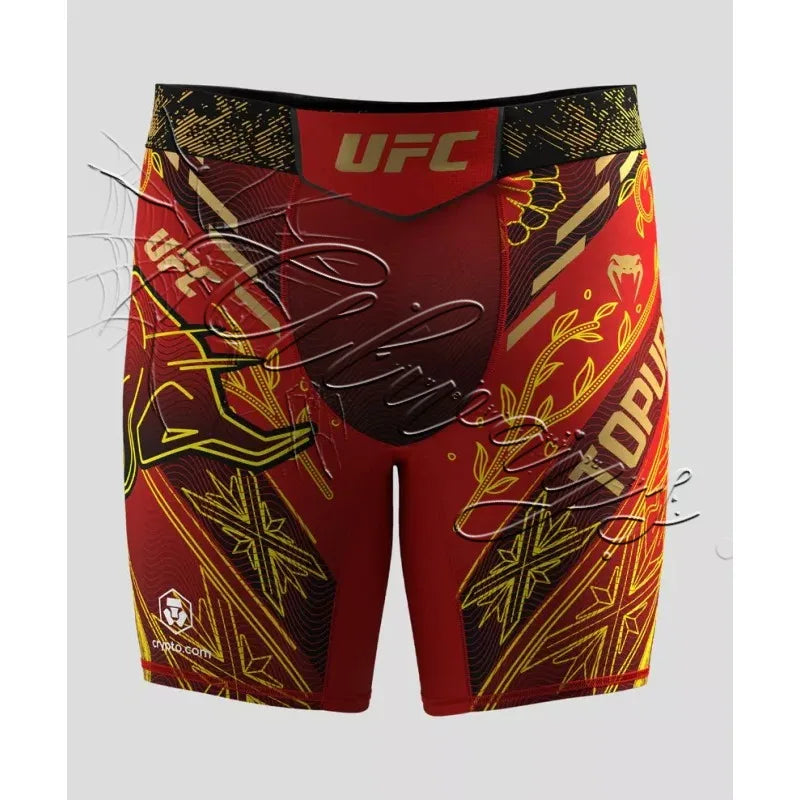 2026UFC Red Ilia Topuria Vale Tudo Short MMA Fighting Training Shorts Breathable Quick Dry Slim-fit Elastic Boxing Fitness Short