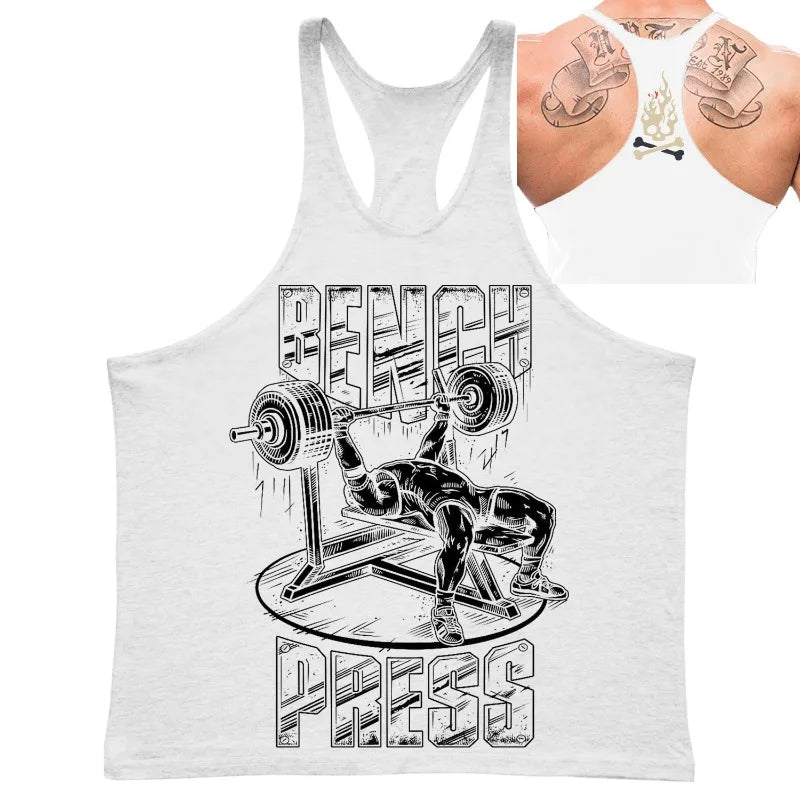 Gym Top Men Shirt Man Muscle Loose T-shirt Fitness Bodybuilding Stringer Vest Clothes Clothing Men's Singlets Muscular T-shirts