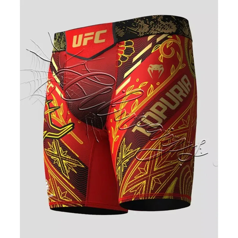 2026UFC Red Ilia Topuria Vale Tudo Short MMA Fighting Training Shorts Breathable Quick Dry Slim-fit Elastic Boxing Fitness Short