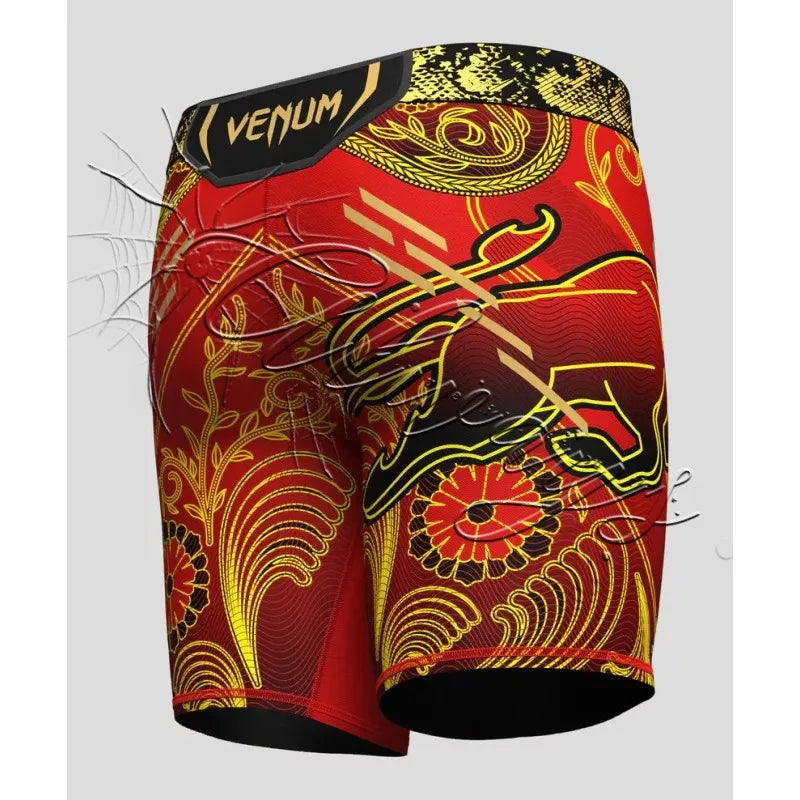 2026UFC Red Ilia Topuria Vale Tudo Short MMA Fighting Training Shorts Breathable Quick Dry Slim-fit Elastic Boxing Fitness Short