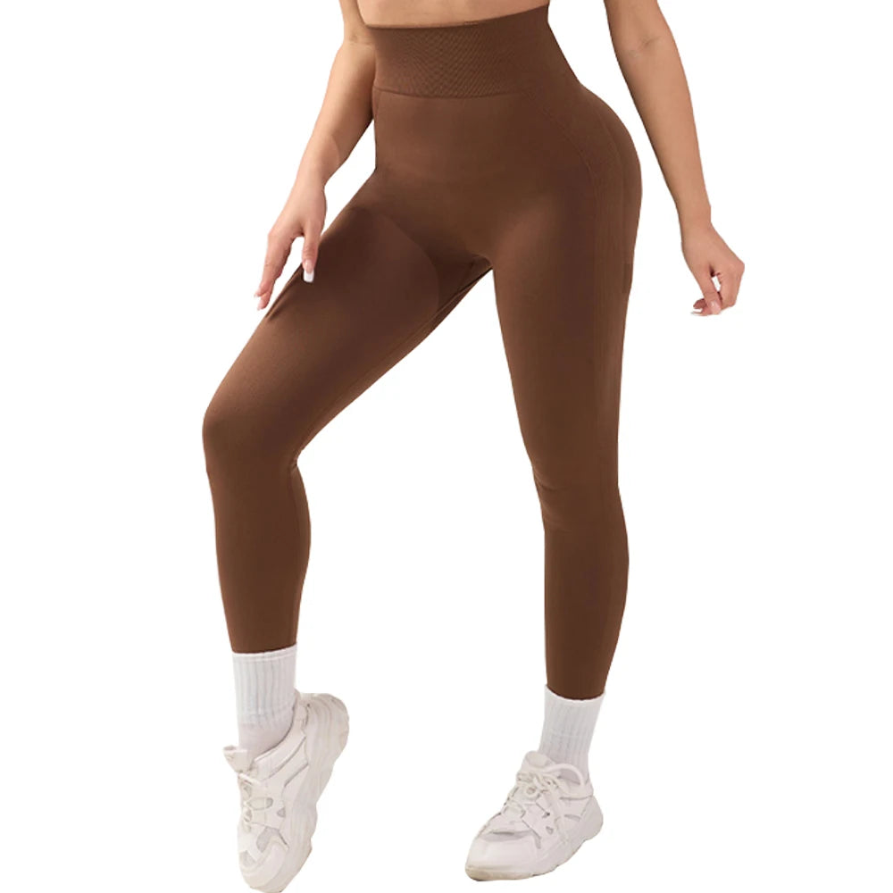 Women's Sports Leggings Yoga Pants Gym Leggings - Comfortable Fitness Trousers for Active Women Seamless yoga pants high waisted