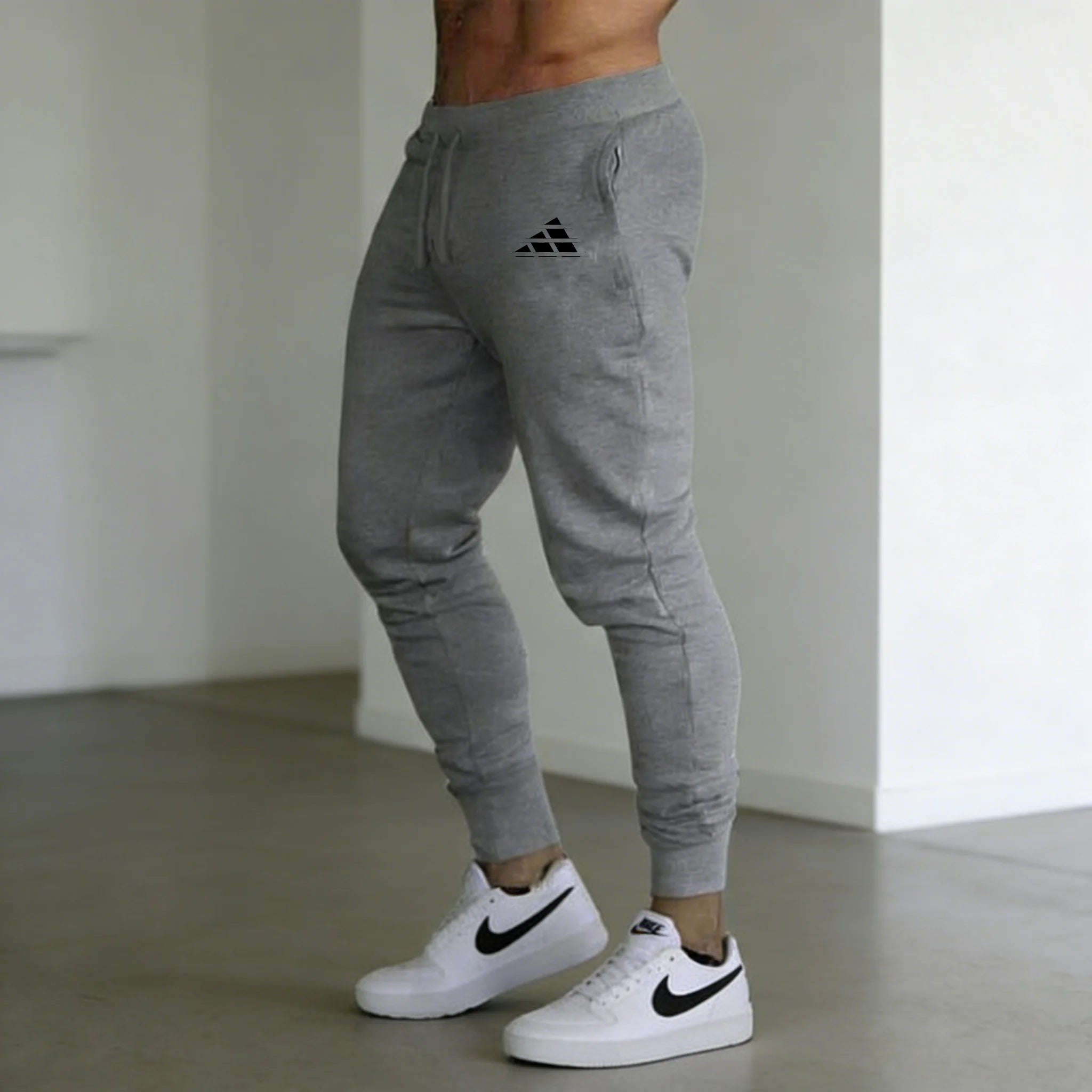 New Men‘s Triangle printing Casual Sports Pants Running Workout Jogging Long Pants Gym Sport Trousers for Men Jogger Sweatpants