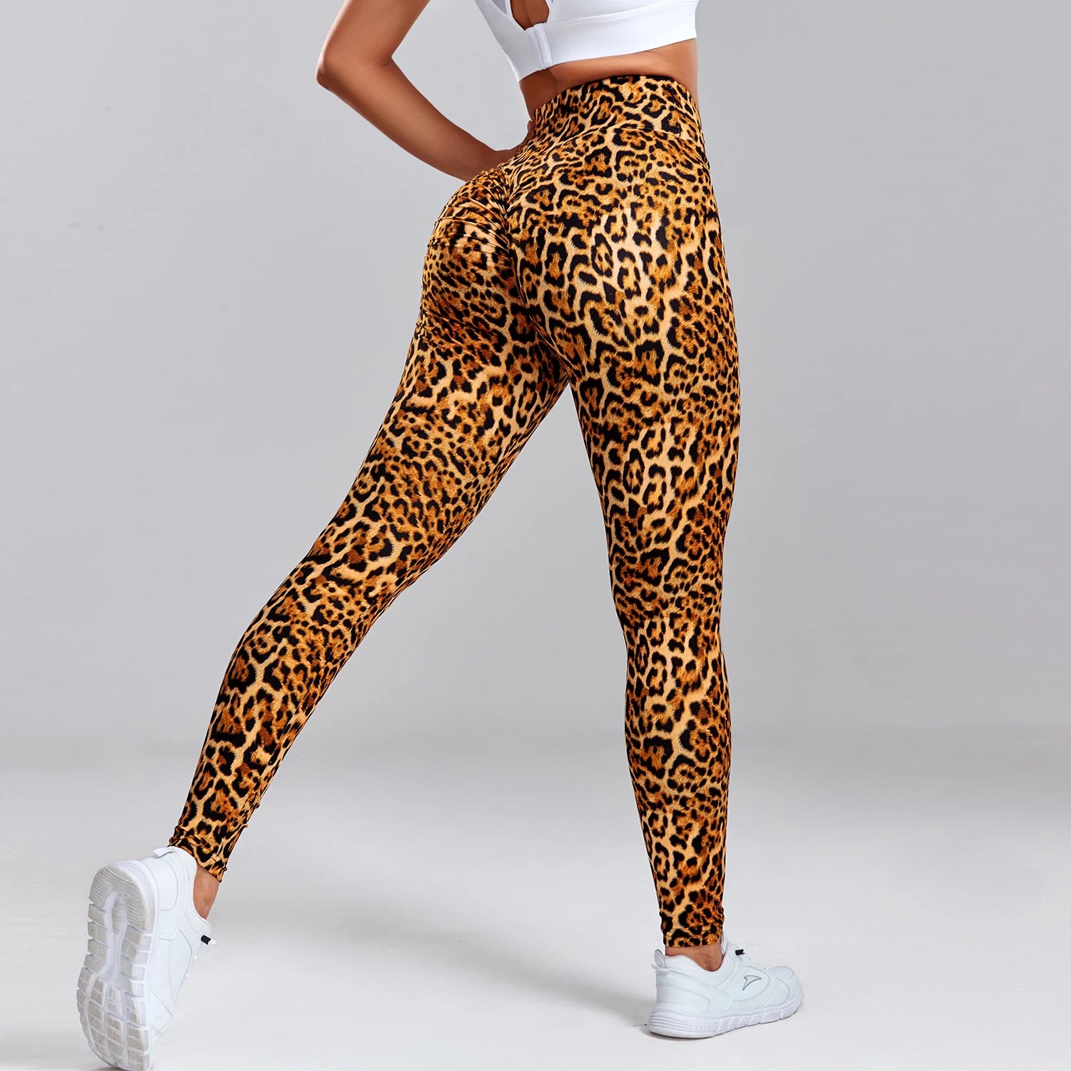 Leopard Print Leggings Fitness Women High Waist Sexy Yoga Pants Scrunch Butt Booty Leggins Gym Jogging Breathable Female Clothes