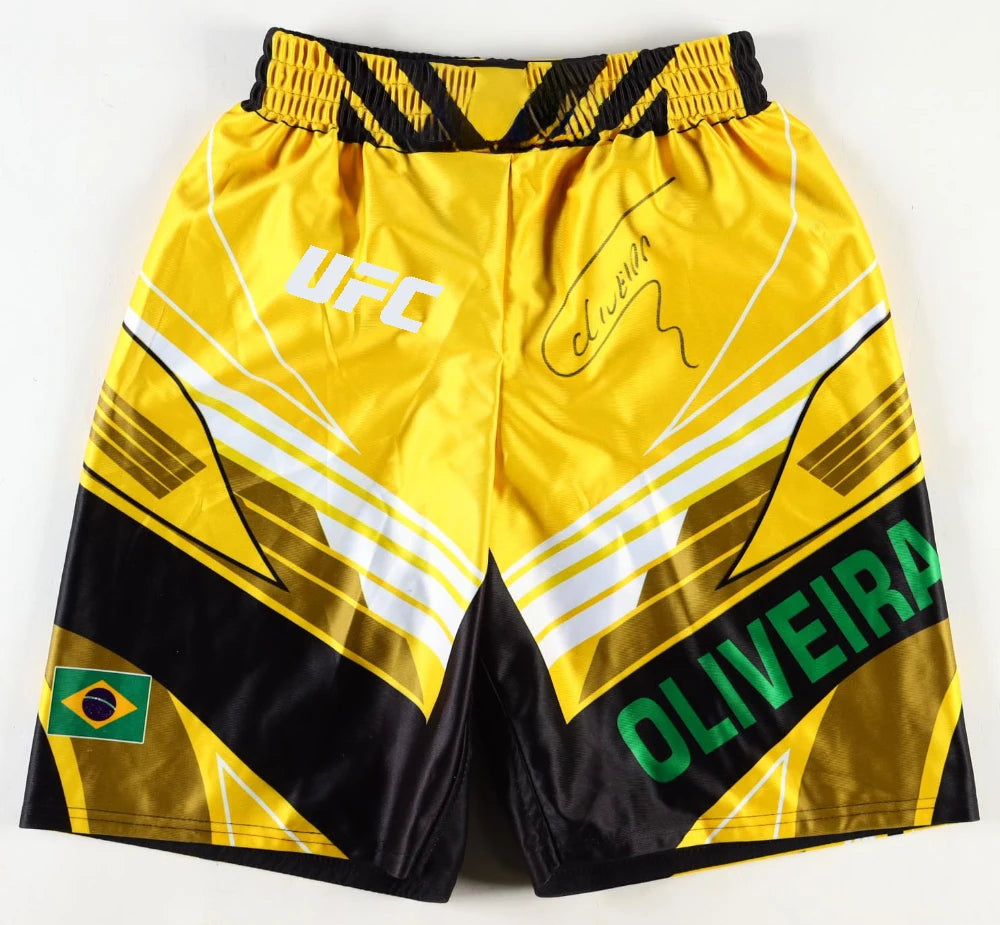 UFC Retro Charles Oliveira Signed Do Bronx Custom Fight Shorts Men Women MMA Octagonal Cage Oversized Jujutsu Training Shorts