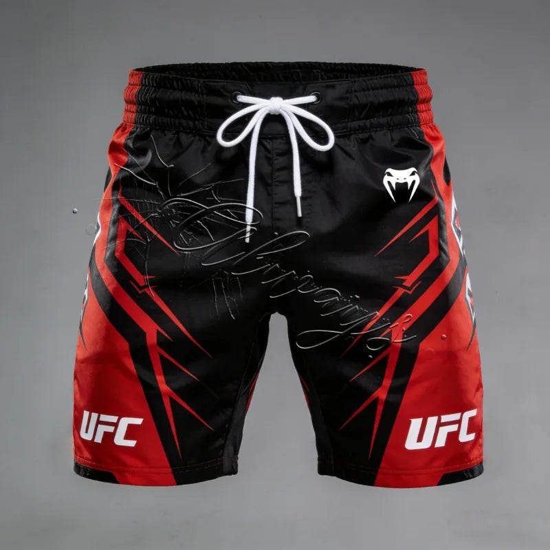 2026 New UFC Authentic Fighting Night Octagonal Cage Boxing Quick Drying Breathable Shorts Men's Fashion Event Sports Shorts