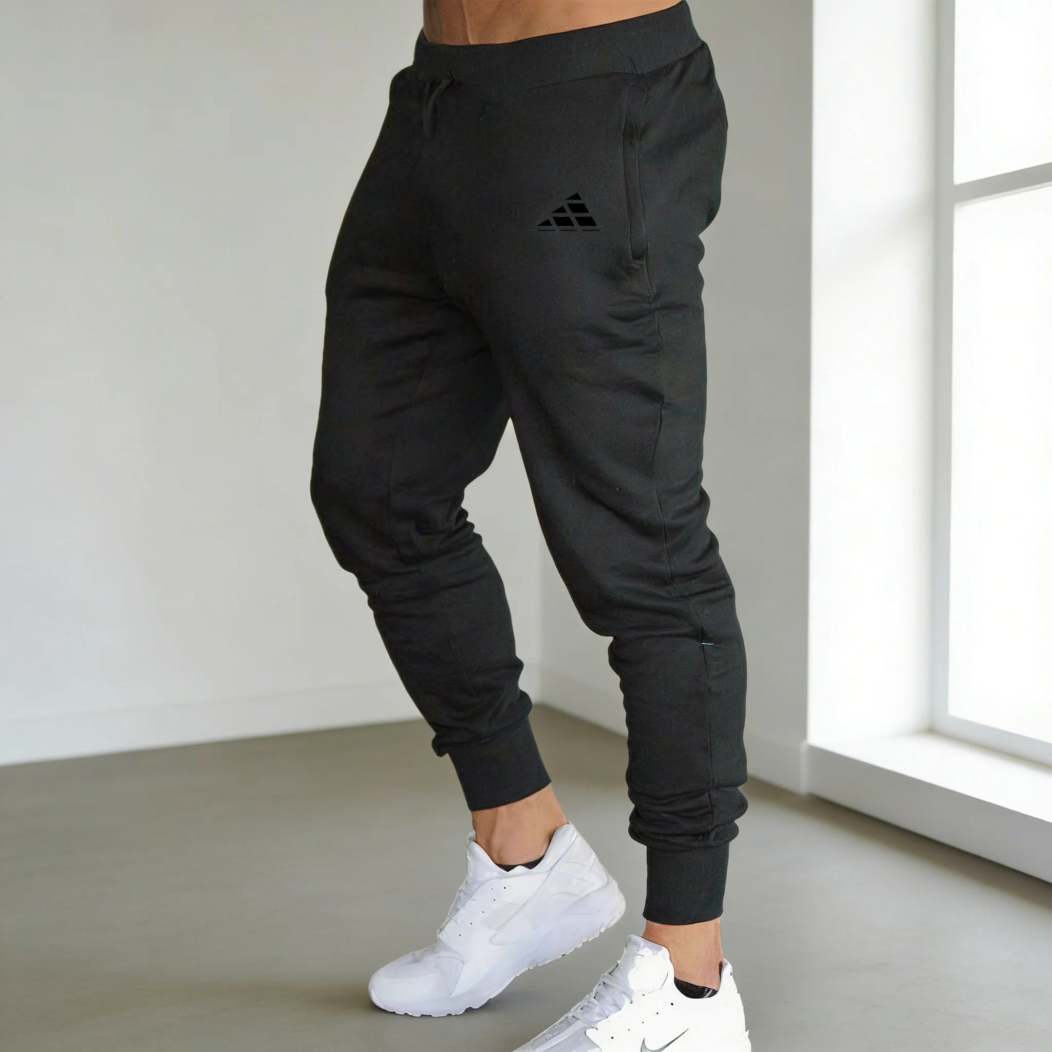 New Men‘s Triangle printing Casual Sports Pants Running Workout Jogging Long Pants Gym Sport Trousers for Men Jogger Sweatpants